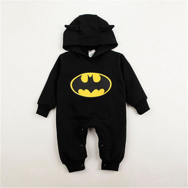 Baby explosion models hooded Batman printing long sleeve cotton Rompers Jumpsuit Outfit children clothes