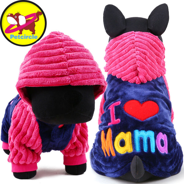 Fashion I love papa and mama winter Pet Dog Clothes Clothing  for chihuahua