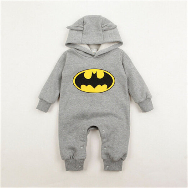 Baby explosion models hooded Batman printing long sleeve cotton Rompers Jumpsuit Outfit children clothes