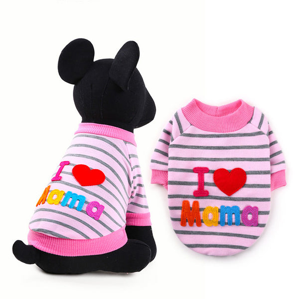 Fashion I love papa and mama winter Pet Dog Clothes Clothing  for chihuahua