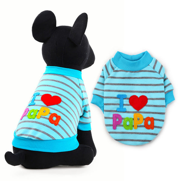 Fashion I love papa and mama winter Pet Dog Clothes Clothing  for chihuahua