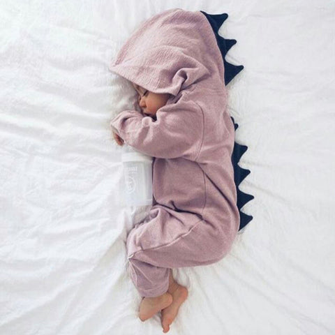 Cartoon Dinosaur Design Hooded Baby Rompers Newborn Clothing Cotton Long Sleeve Jumpsuits Boys Girls Outerwear Costume Baby Gift