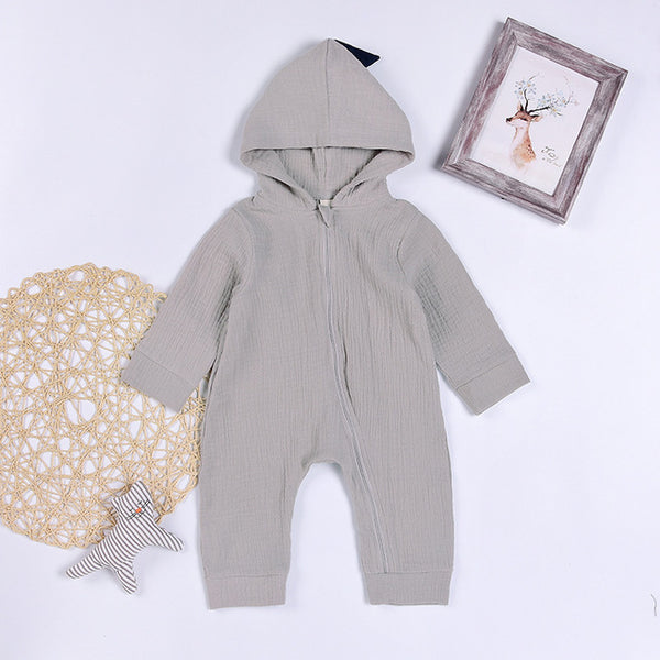 Cartoon Dinosaur Design Hooded Baby Rompers Newborn Clothing Cotton Long Sleeve Jumpsuits Boys Girls Outerwear Costume Baby Gift