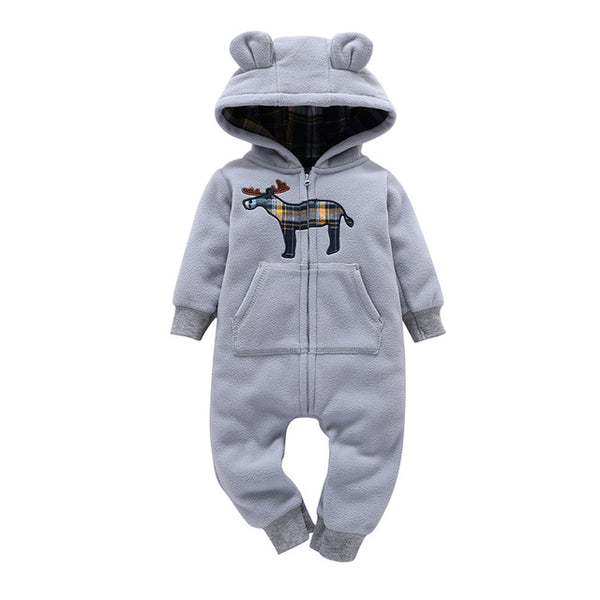 casaco infantil bebes girl snow clothes Winter Rompers hoodies roupa kids clothing one piece Baby Girls boys love pink suits