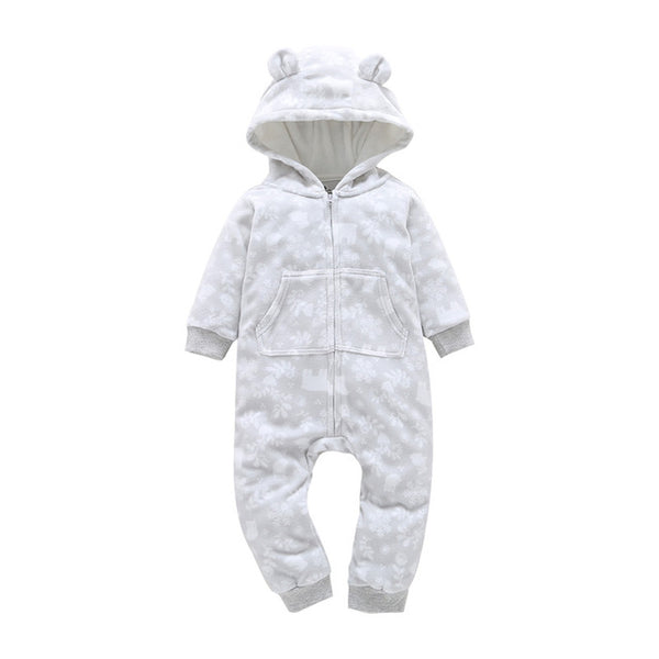 casaco infantil bebes girl snow clothes Winter Rompers hoodies roupa kids clothing one piece Baby Girls boys love pink suits