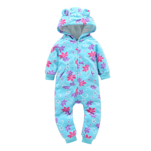 casaco infantil bebes girl snow clothes Winter Rompers hoodies roupa kids clothing one piece Baby Girls boys love pink suits