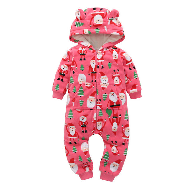 casaco infantil bebes girl snow clothes Winter Rompers hoodies roupa kids clothing one piece Baby Girls boys love pink suits