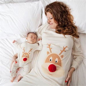 Family Matching Pajamas Set Mom And Baby Christmas Deer Nightwear